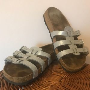 Birki’s by Birkenstock Metallic Silver Sandal